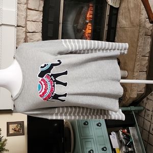 Elephant print long sleeve top